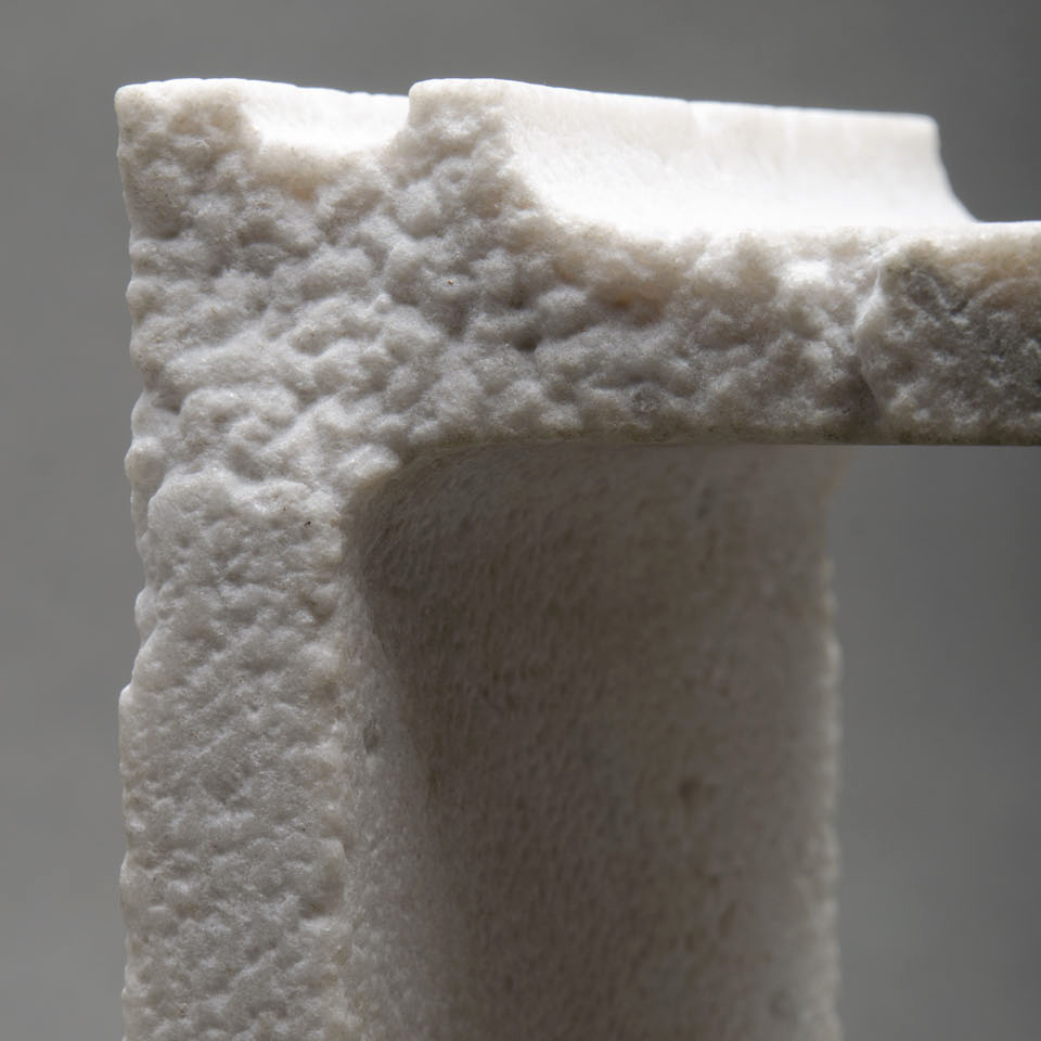 New Construction: Cinderblock, marble, 16 x 8 x 8 in.