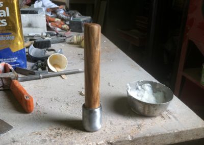 Mallet with beeswax coating