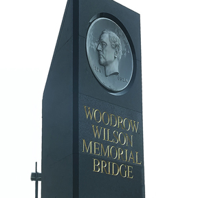 Woodrow Wilson Bridge Sign, granite