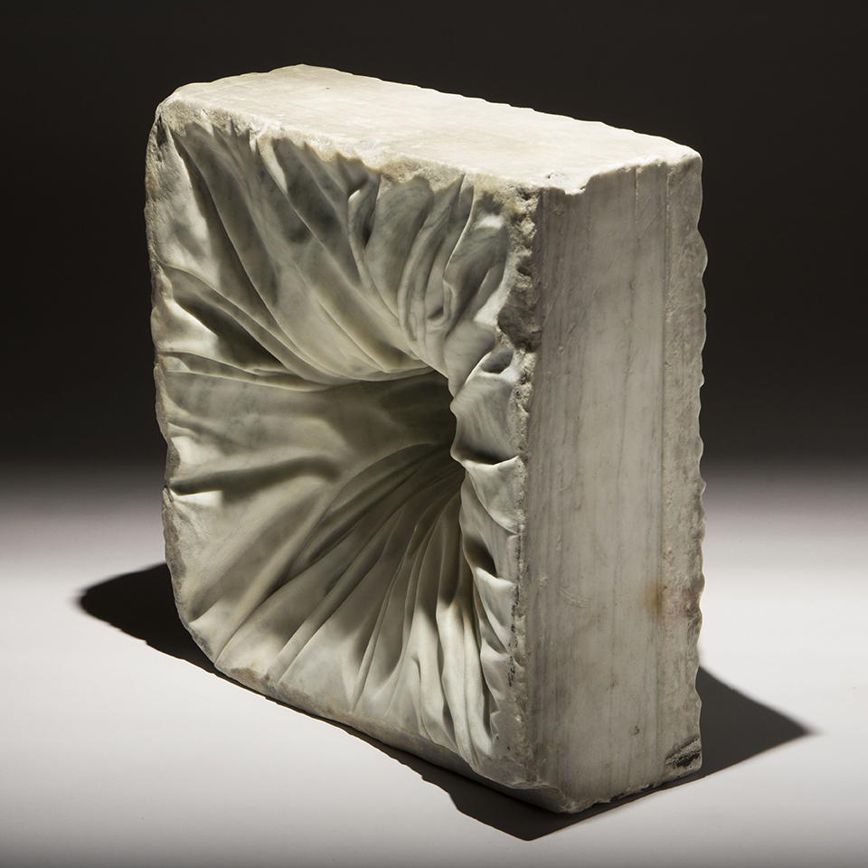 Gut Punch and Pie, salvaged marble, 14 x 14 x 11 in