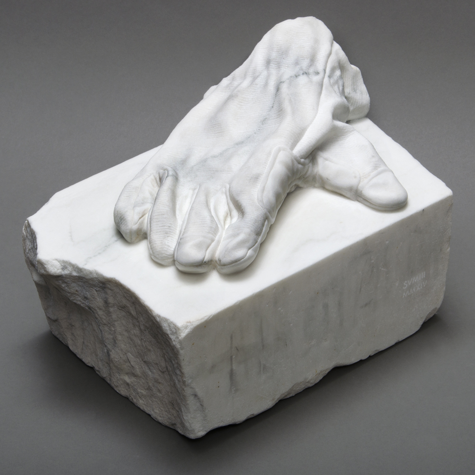Hand of the Artist, marble, 8 x 7 x 12 in