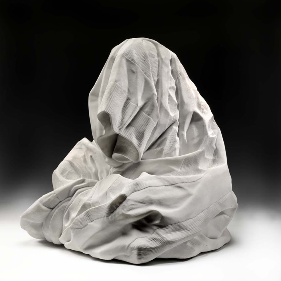 Homeland Security Blanket, marble, 24 x 24 x 24 in, photo courtesy of the Smithsonian American Art Museum